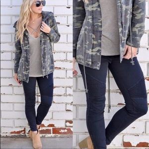 Black moto Jeggings  with ankle zipper